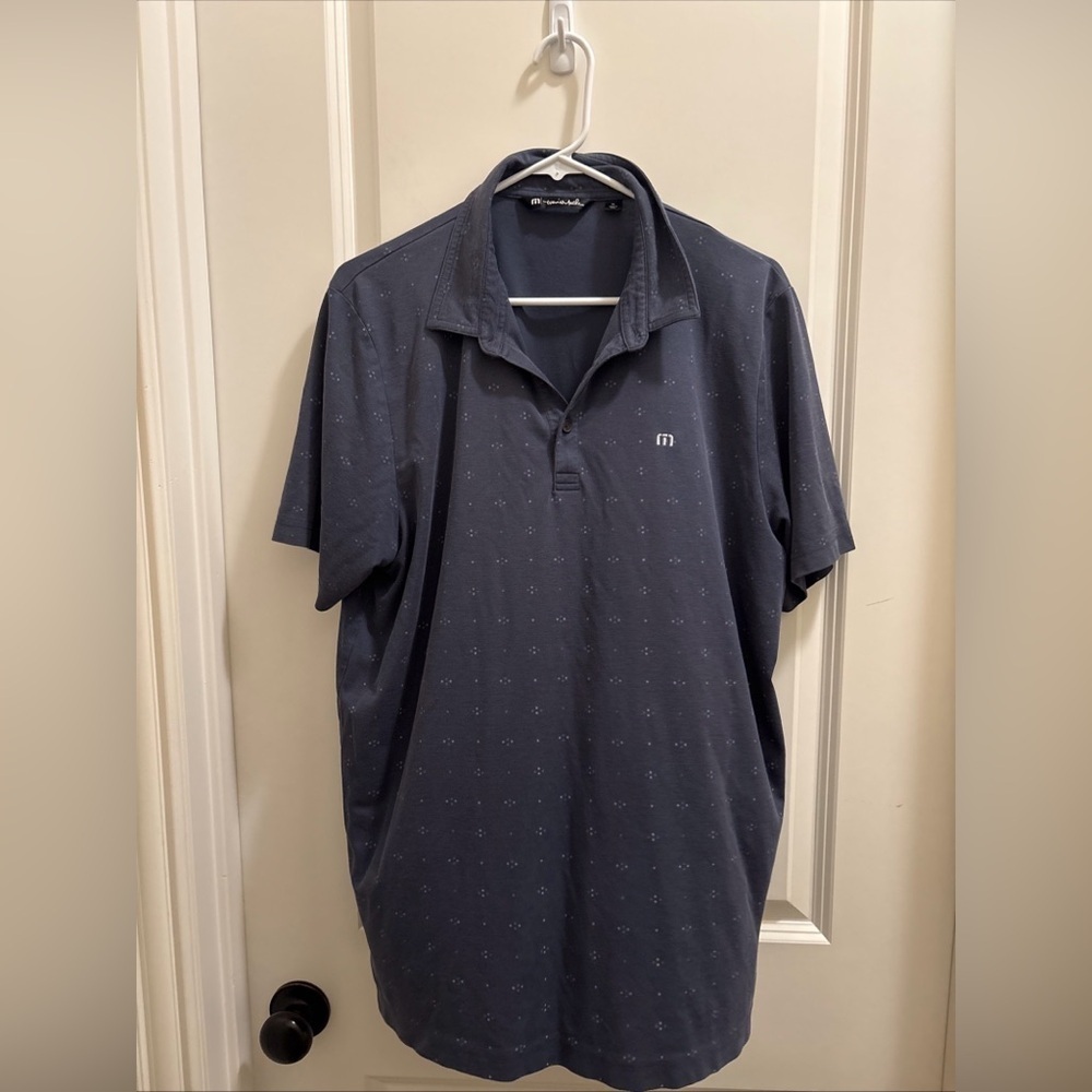 TRAVIS MATHEW GOLF Shirt Mens XL Pima Cotton Polo Short Sleeve Blue